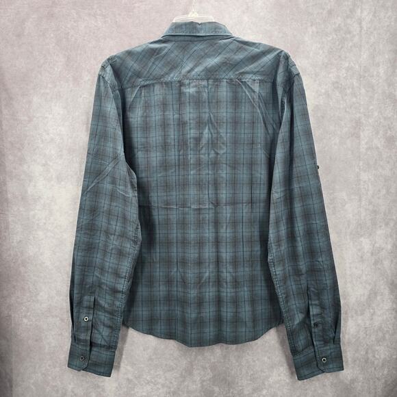 Calvin Klein One Jeans Blue Plaid Button Down Long Sleeve Work Casual Shirt XL - Picture 2 of 7